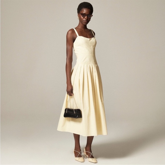 J. Crew Dresses & Skirts - J. Crew Pleated Drop-Waist Dress in Crinkle Cotton Blend